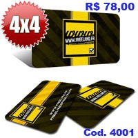 CARTÕES PVC PLASTICO SEM VERNIZ - 4x4 - 50 UNID